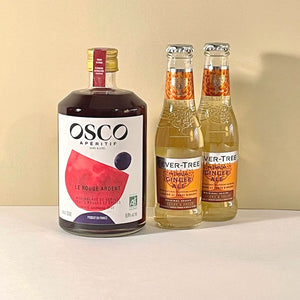 Pack OSCO mule : OSCO Le Rouge Ardent bio & ginger ale - recette cocktail sans alcool fruité et épicé. Un OSCO mule revisité à la OSCO touch