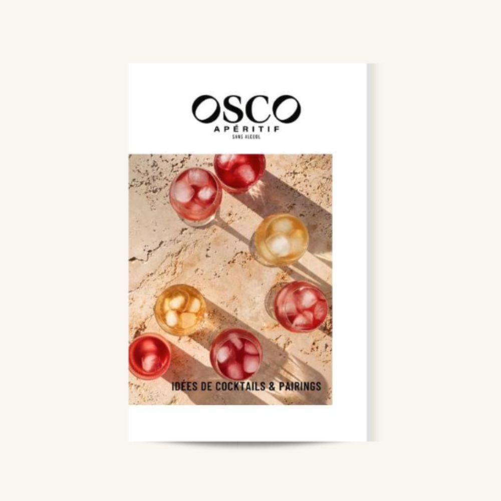 Découvrez notre livret de recettes cocktails sans alcool à réaliser à partir de nos deux apéritifs sans alcool OSCO. Nos recettes cocktails signature en Spritz notamment et des cocktails sans alcool classiques comme le Mojito, le Moscow mule ou la sangria revisités à la touche OSCO.