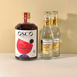 Pack OSCO tonic : OSCO Le Rouge Ardent bio & tonics - recette cocktail sans alcool fruité et épicé.