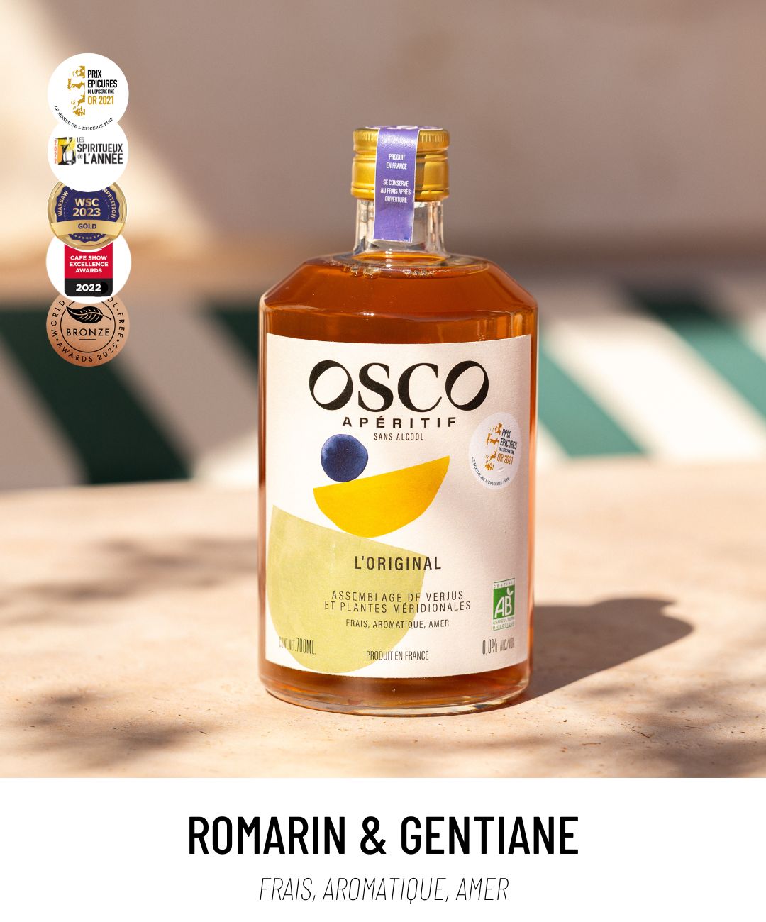OSCO L'Original, apéritif sans alcool bio 70 cl
