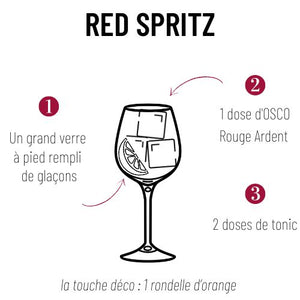 Le cocktail sans alcool classique chez OSCO : un Red Spritz, cette fois-ci en version rouge fruitée pour des saveurs fruits rouges épicées, parfaite pour se réconforter l'hiver.
