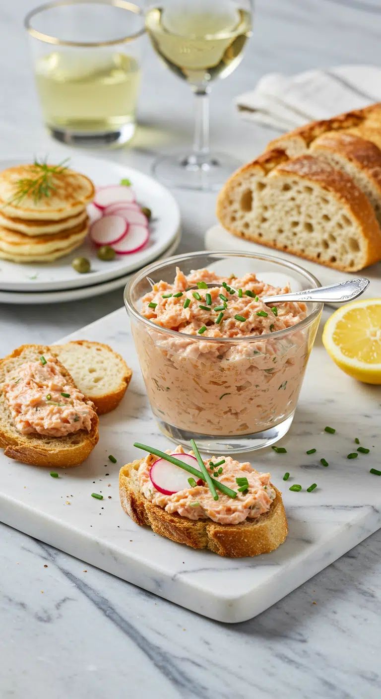 Rillettes de saumon cuit au citron, parfait pour les femmes enceintes qui cherchent des alternatives saines pour les apéros dinatoires. Facile et rapide.