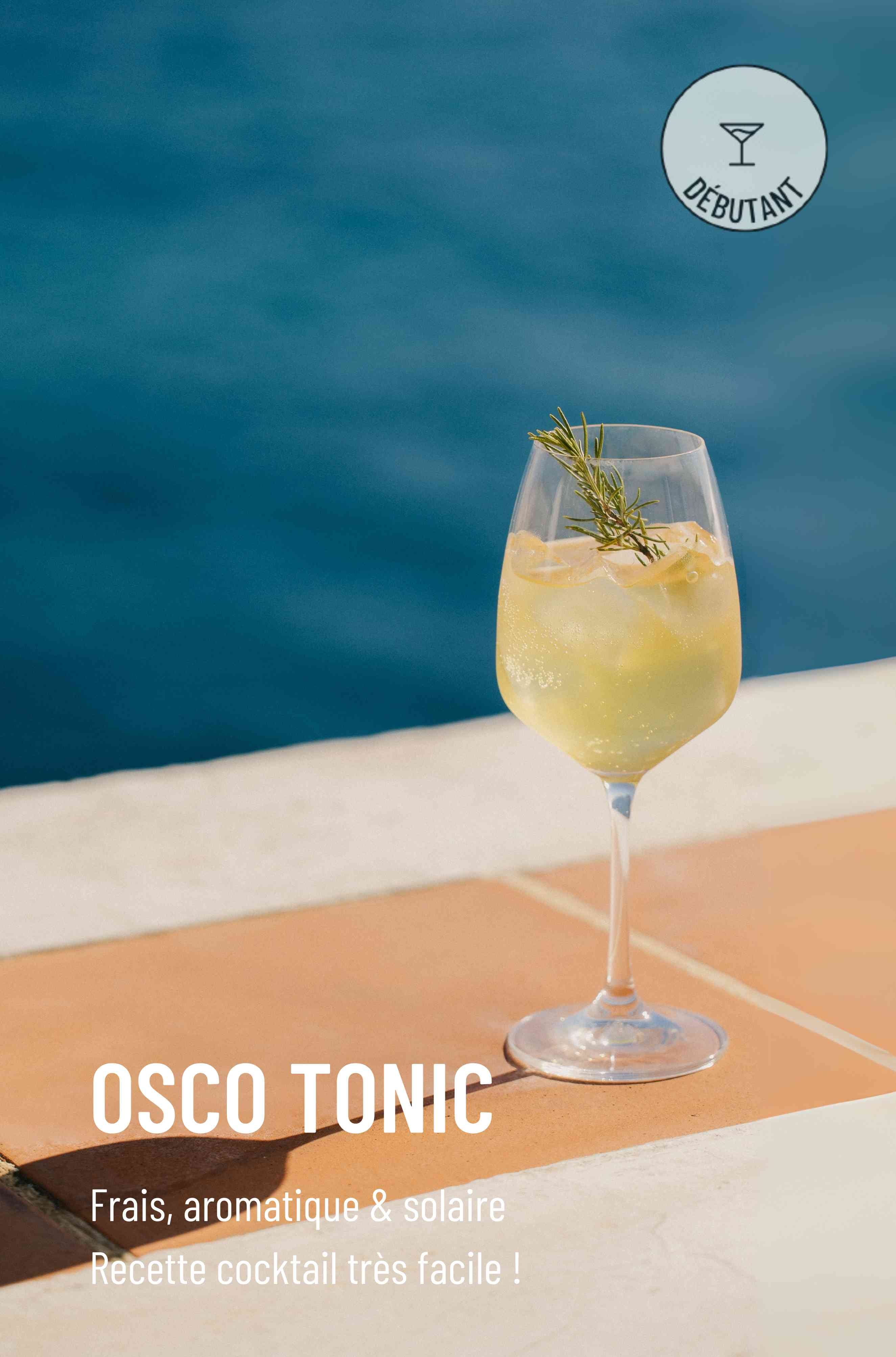 OSCO se déguste en une infinité de cocktails sans alcool. Découvrez notre recette de cocktail sans alcool OSCO TONIC en version originale avec l'apéritif sans alcool OSCO L'Original.
