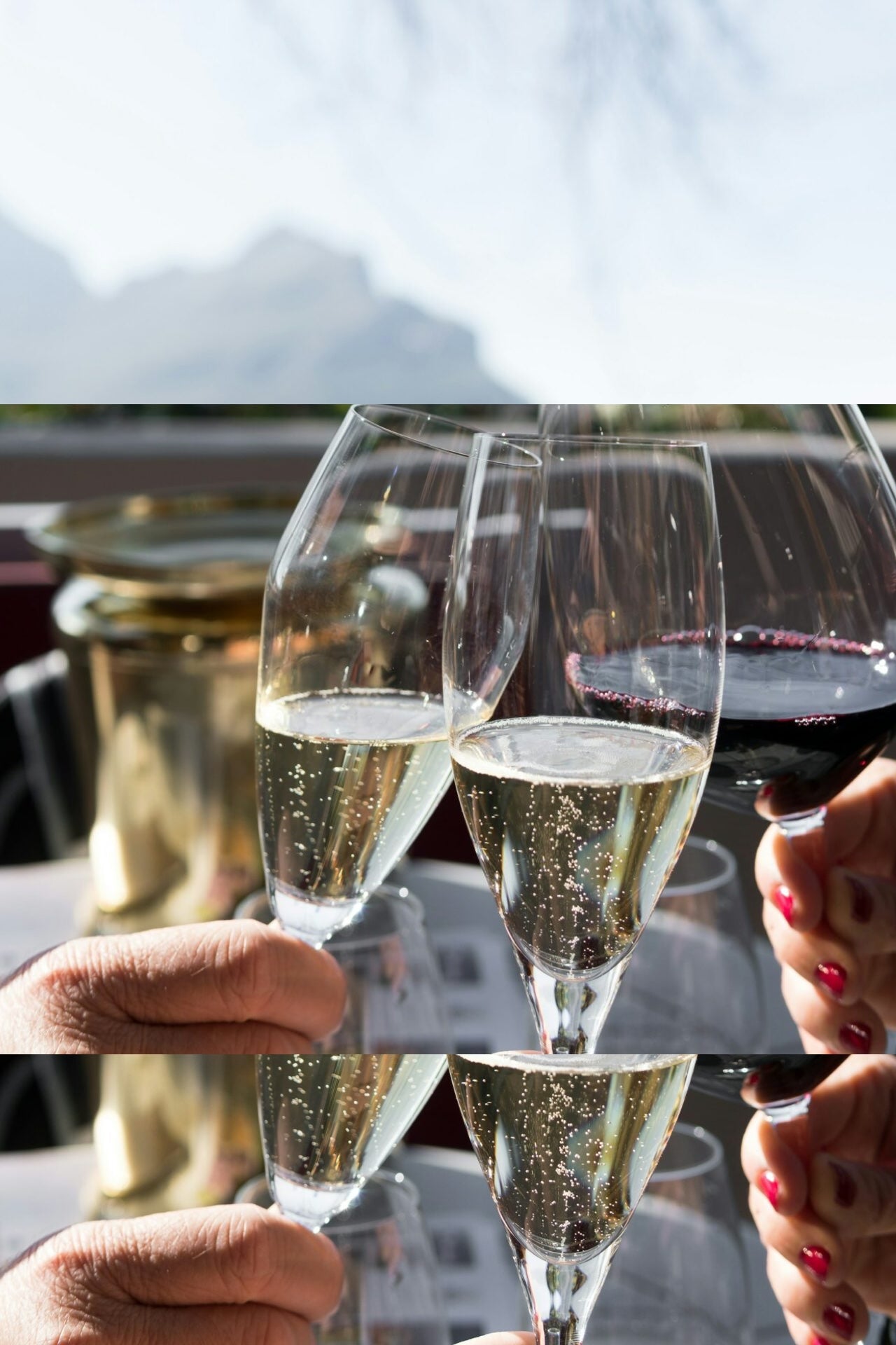 flute de pétillant sans alcool qui trinquent ensemble