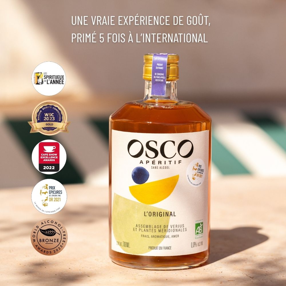 OSCO L’Original apéritif sans alcool bio français récompensé à l’international pour son goût