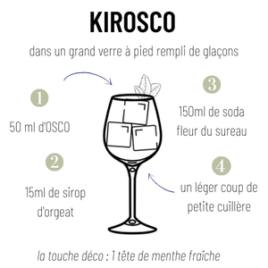 Kit cocktail Kirosco : OSCO L'Original bio & sodas fleur de sureau - OSCO